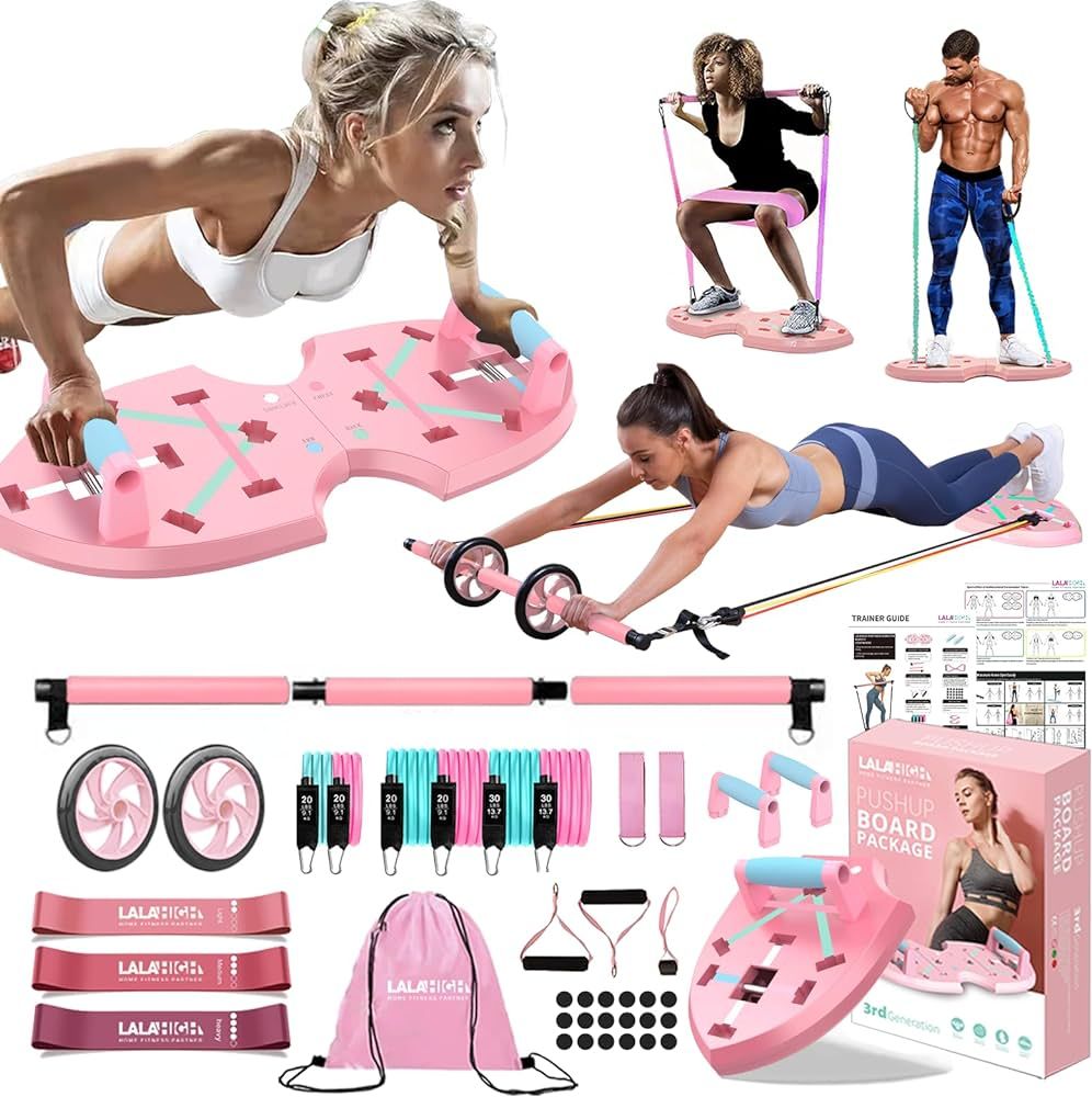 LALAHIGH Home Workout Equipment for Women, Multifunction Push Up Board, Portable Home Gym System ... | Amazon (US)