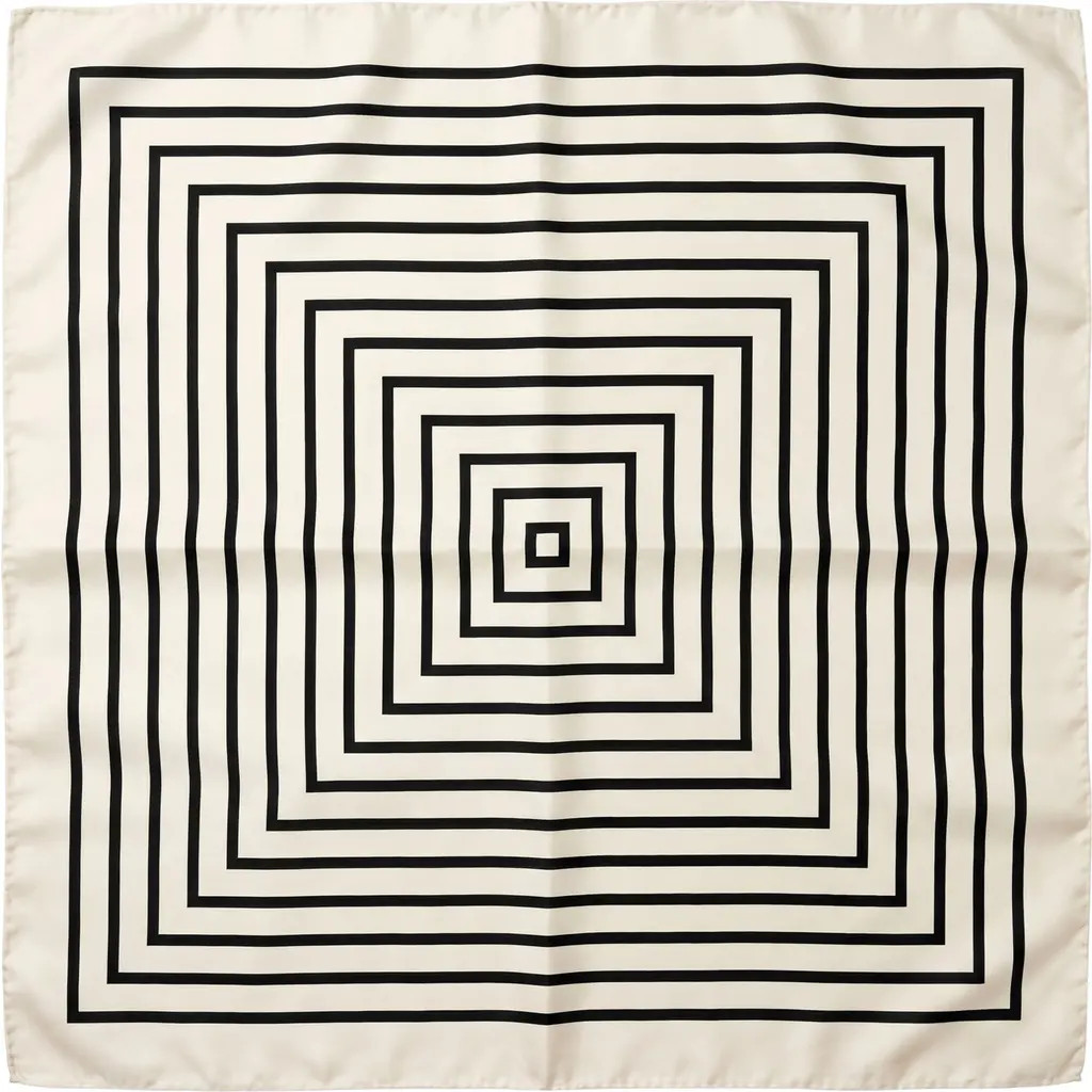 MARCUS ADLER Geo Print Satin Scarf in Black/White at Nordstrom Rack | Nordstrom Rack