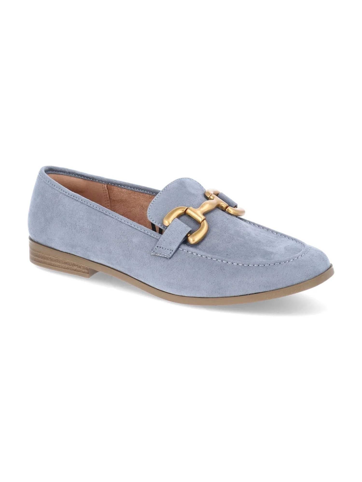 Time and Tru Women's Faux Microsuede Buckle Loafers | Walmart (US)