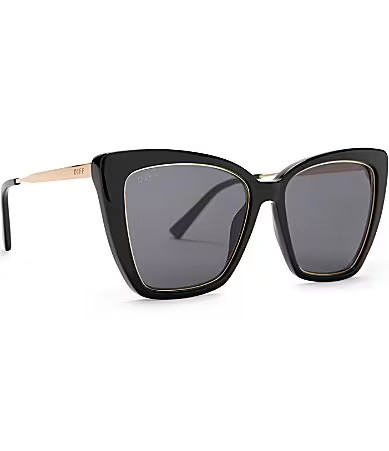 DIFF Eyewear Becky IV Polarized Cat Eye Sunglasses - Black | Dillard's