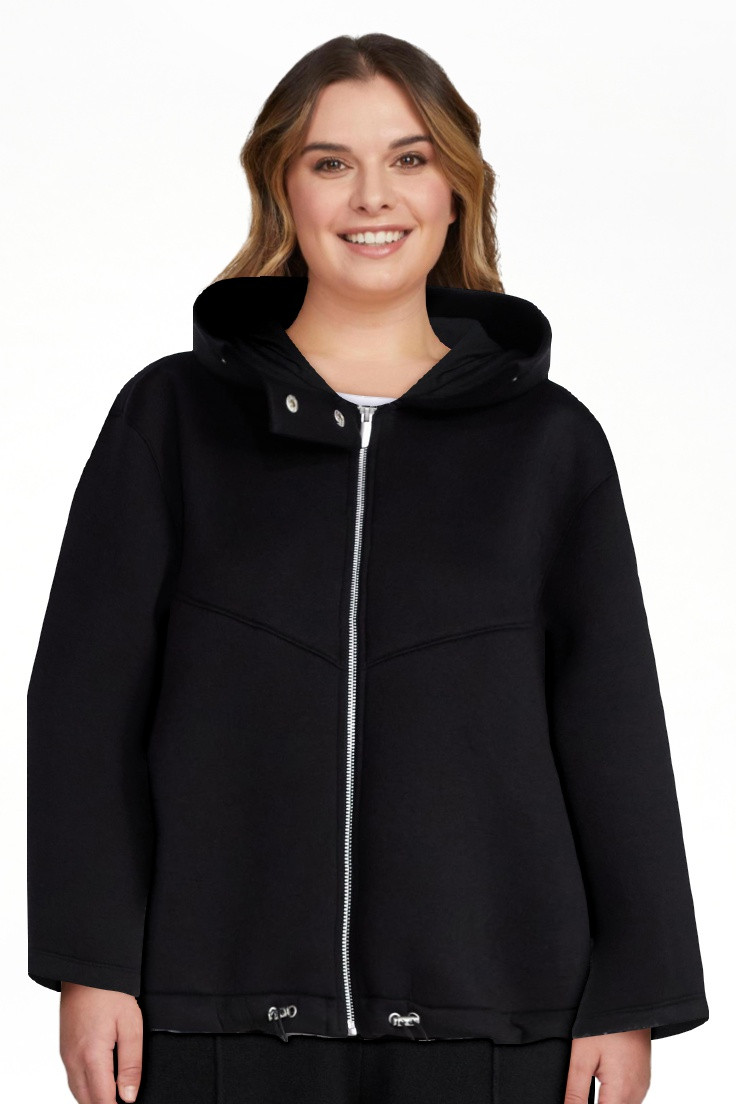 Scoop Women's and Women's Plus Neoprene Fleece Oversized Jacket with Hood, Sizes XS-4X | Walmart (US)