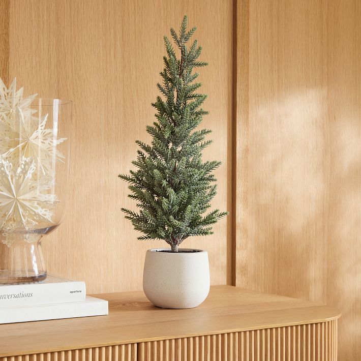 Faux Glittered Pine Tree w/ Terracotta Planter | West Elm (US)
