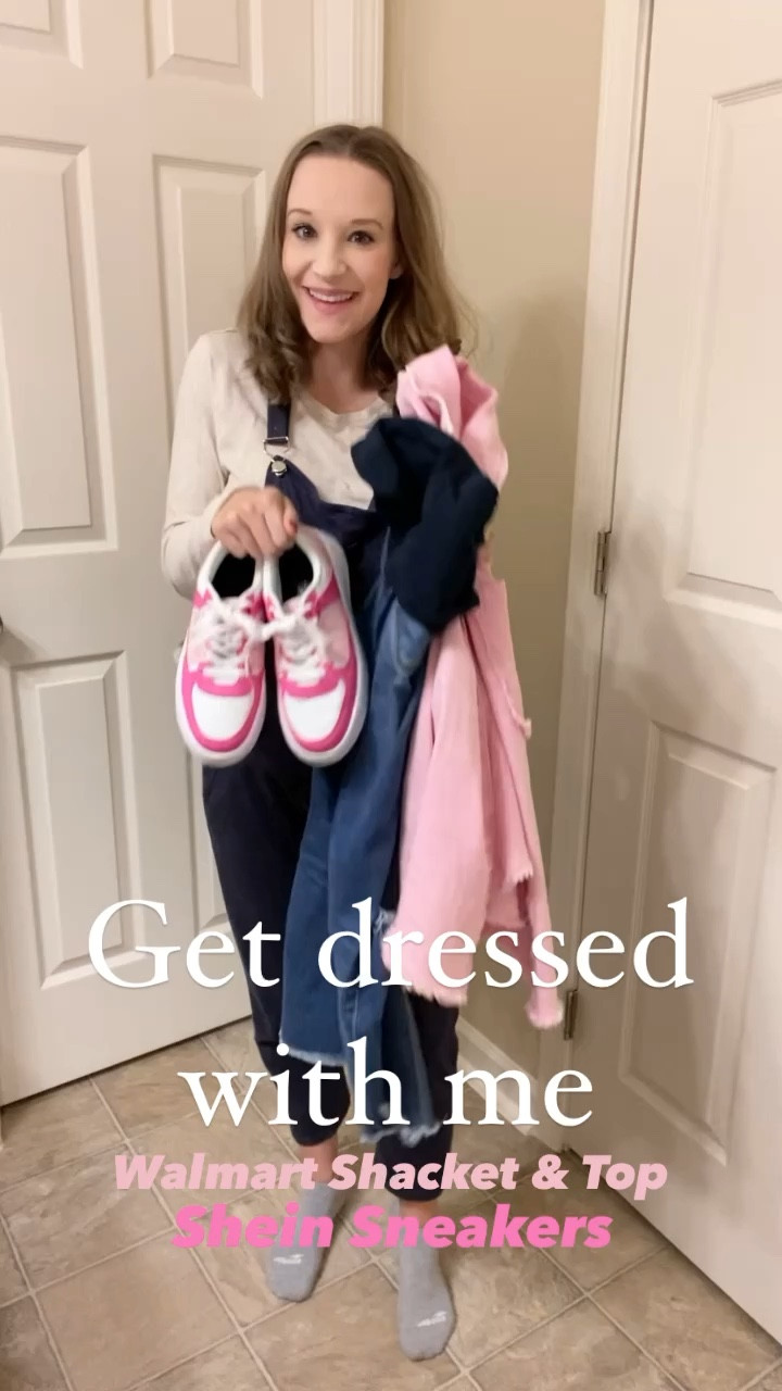 Get dressed with me! Styling the cutest pink shacket paired with a long sleeve white ribbed knit top from Walmart! Had to add some fun hot pink sneakers from Shein to finish off this look! I think it’s fun and edgy! To shop this entire look click the link in my bio or comment the word “PINK” to get the links DM’ed to you directly! 😋💗👏🏻  Maternity outfit!

#LTKstyletip #LTKMostLoved #LTKshoecrush