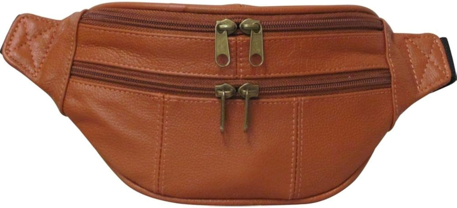 AmeriLeather Genuine Leather Fanny Pack - Top Grain Cowhide Waist Pack Bum Bag | Amazon (US)