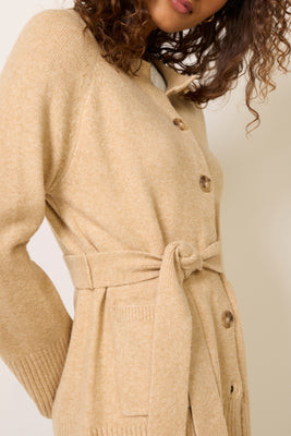 SOLSET Women's Jean Belted Long Cardigan, Size XS, Oat Tan | Evereve