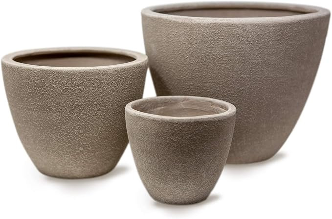Elly Décor Set 3 Pieces 10", 8" & 5" Ceramic Planters for Plants with Drainage Hole for Indoors ... | Amazon (US)