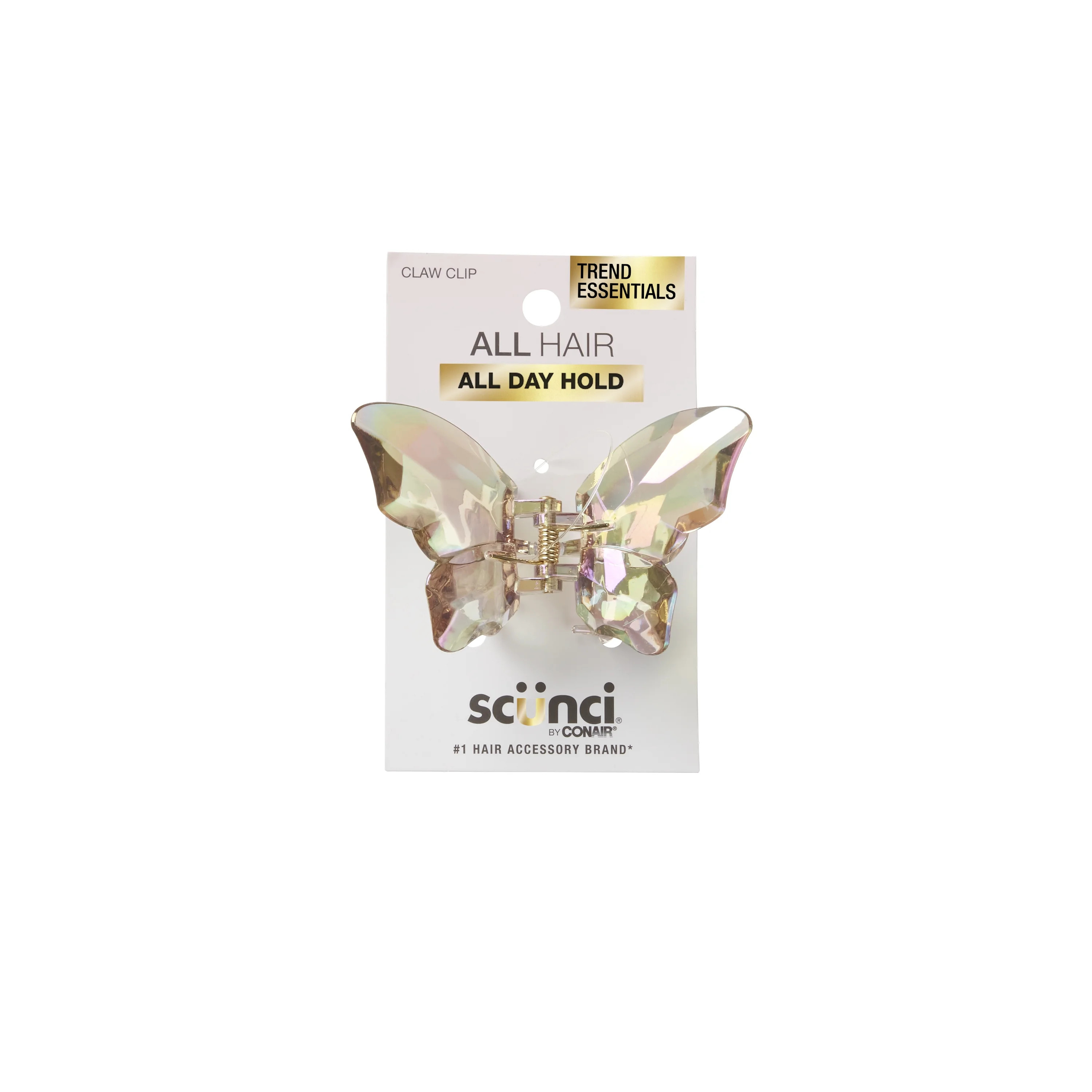 Scunci Plastic Butterfly Claw Clip, Clear Amber, 1 Count - Walmart.com | Walmart (US)