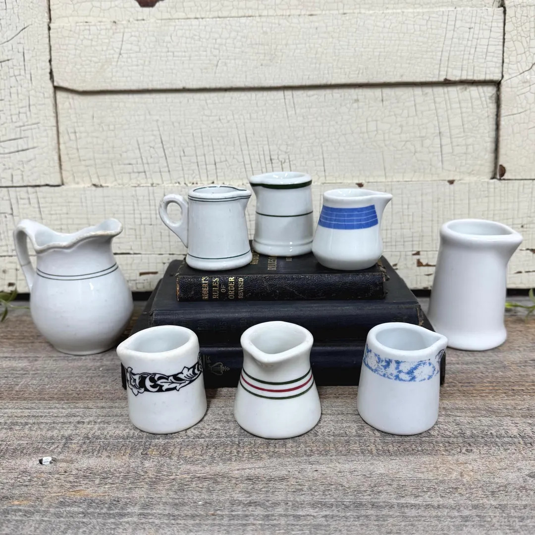 Vintage Handleless Creamer- Choice of Small Hotel Creamer Pitchers- Patterned Restaurant Style Cr... | Etsy (US)