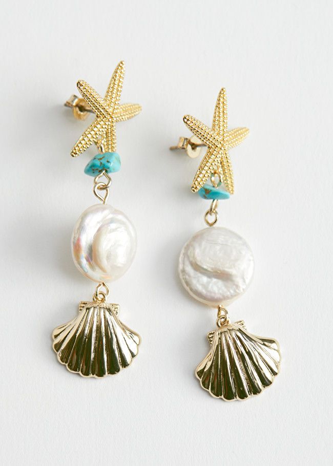 Pearl Shell Pendant Dangling Earrings | & Other Stories (EU + UK)