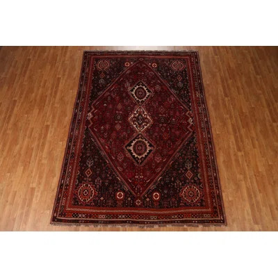 One-of-a-Kind Saja Hand-Knotted 1950s 7'1" x 10'2" Wool Area Rug in Red | Wayfair North America