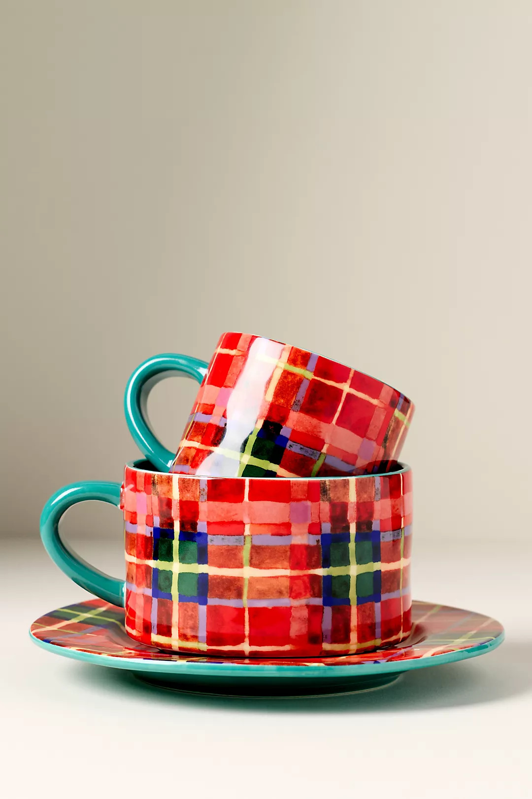 Tartan Stoneware Soup Mug | Anthropologie (US)