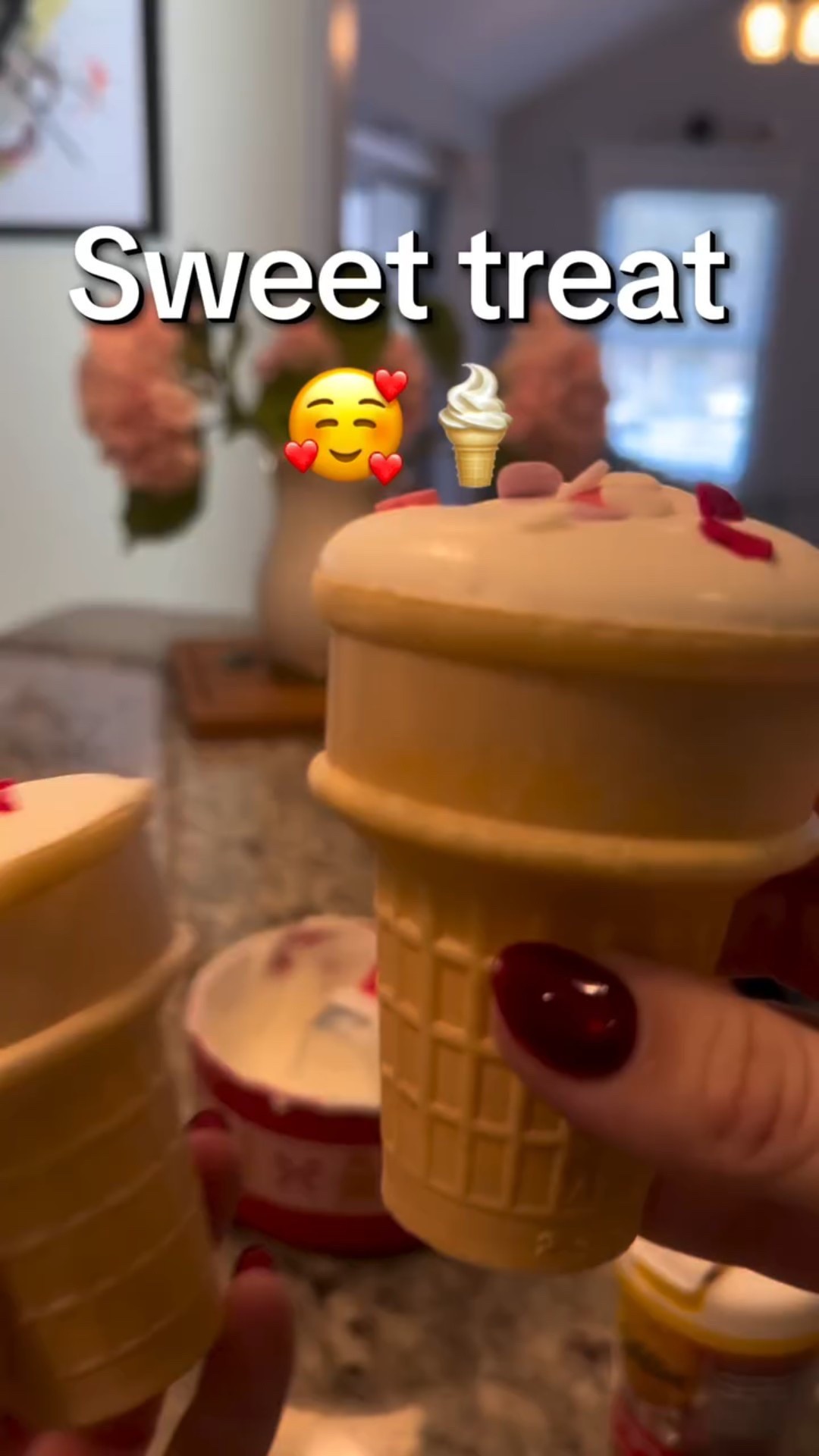 Oh today we are trying all the trends and loving it 🥰 
To make:
Salt 🧂 the snow 
1 pints of whipping cream 
Pounder sugar to your liking (we probably added about 1/3 of the cup) you can taste along the way ☺️
1 tsp of vanilla extract 
#icecream #icecreamday #homemadeicecream #icecreamcone