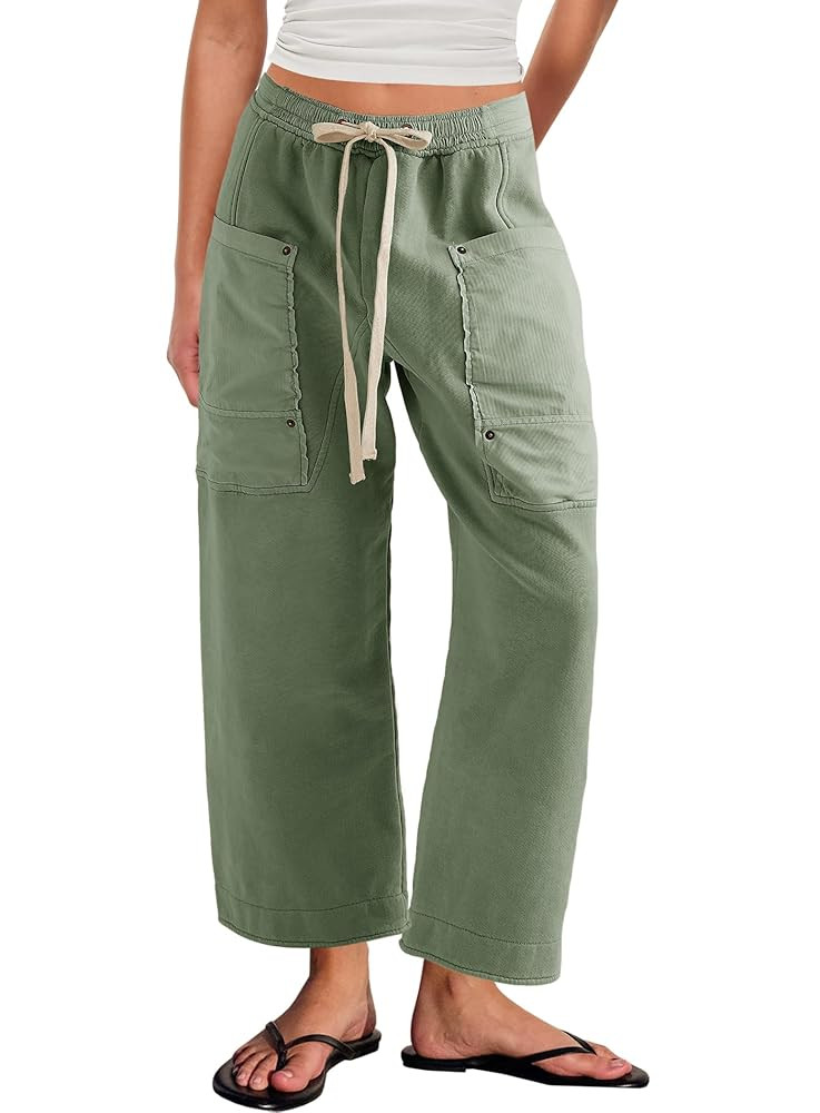 Yanekop Womens Wide Leg Pants Casual Baggy Palazzo Pants High Elastic Waist Drawstring Trousers w... | Amazon (US)