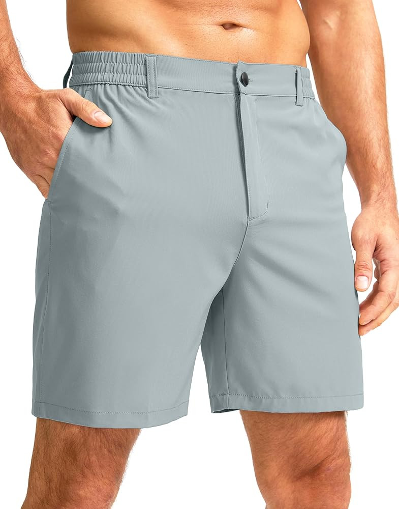 Men's Casual Shorts 7" Lightweight Golf Shorts for Men Stretch with 3 Pockets Quick Dry Breathabl... | Amazon (US)
