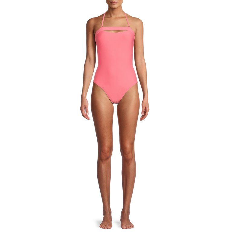 Time and Tru Women's Cutout Bandeau One Piece Swimsuit | Walmart (US)