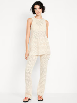 High-Waisted Crochet Flare Pants | Old Navy (US)