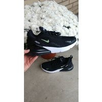 Swarovski Womens Nike Air Max 270 Black White Sneakers Customized With Peridot Green Crystals Custom | Etsy (US)