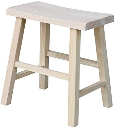 International Concepts 18-Inch Saddle Seat Stool, Unfinished | Amazon (US)