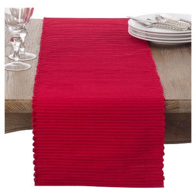 13"x72" Classic Ribbed Table Runner Red - Saro Lifestyle | Target