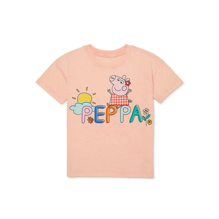 Peppa Pig Toddler Girls Short Sleeve Crewneck T-Shirt, Sizes 12M-5T | Walmart (US)