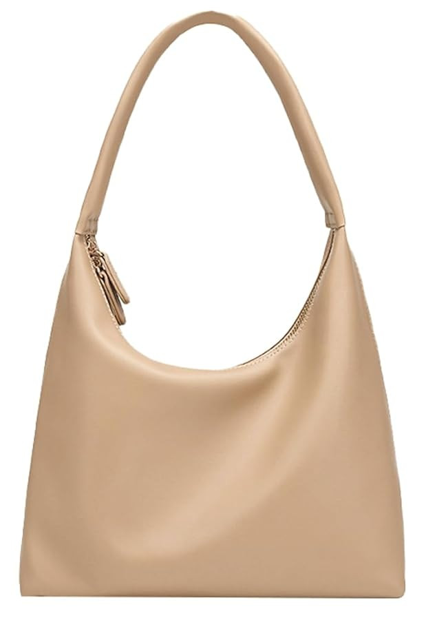 Trendy PU Leather Crescent Shoulder Bag Slouchy Hobo Bags for Women Tote Handbags Retro Soft Unde... | Amazon (US)