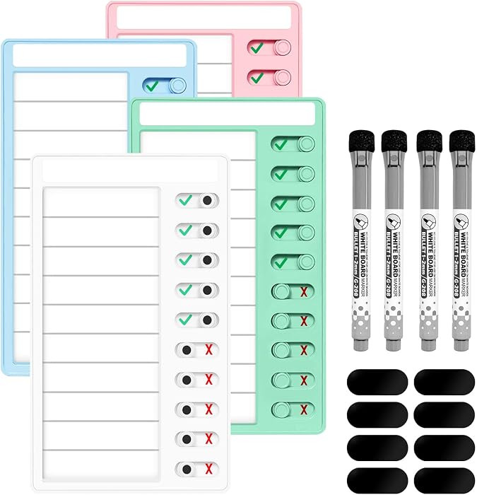 4 Pcs Chore Chart for Kids Multiple Kids Dry Erase Board for Fridge, Magnetic Visual Schedule, My... | Amazon (US)
