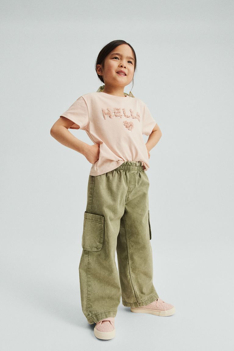 Wide Fit Jeans - Khaki green - Kids | H&M US | H&M (US + CA)