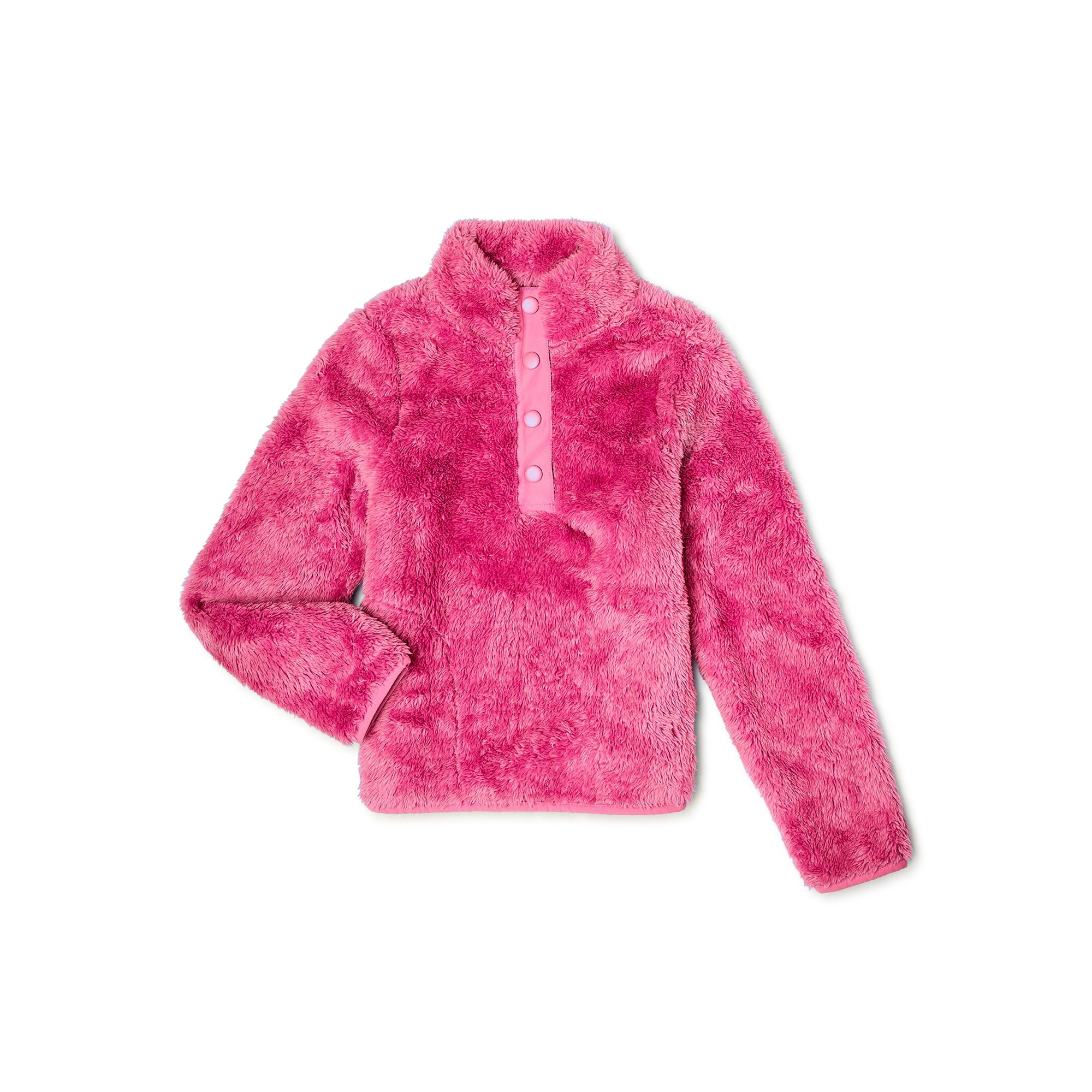 Wonder Nation Girls’ Faux Sherpa Pullover Jacket, Sizes 4-18 & Plus | Walmart (US)