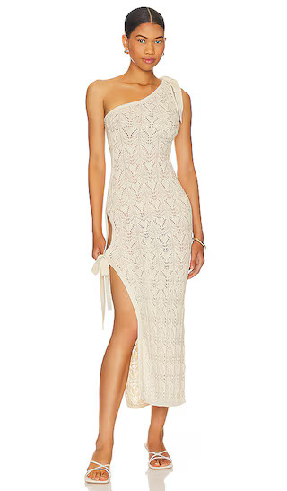 Tilda Knit Dress | Ivory Dress | Tan Dress | Beige Dress | Nude Dress | White Crochet Dress Outfit | Revolve Clothing (Global)