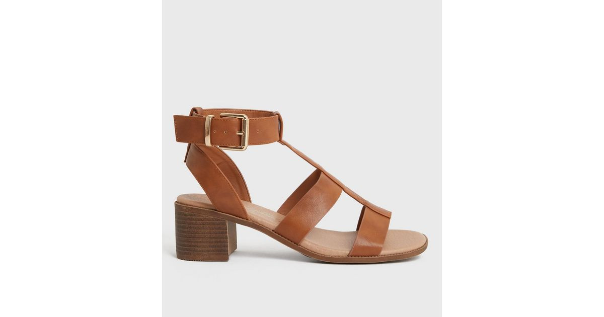 Tan Strappy Block Heel Sandals
						
						Add to Saved Items
						Remove from Saved Items | New Look (UK)