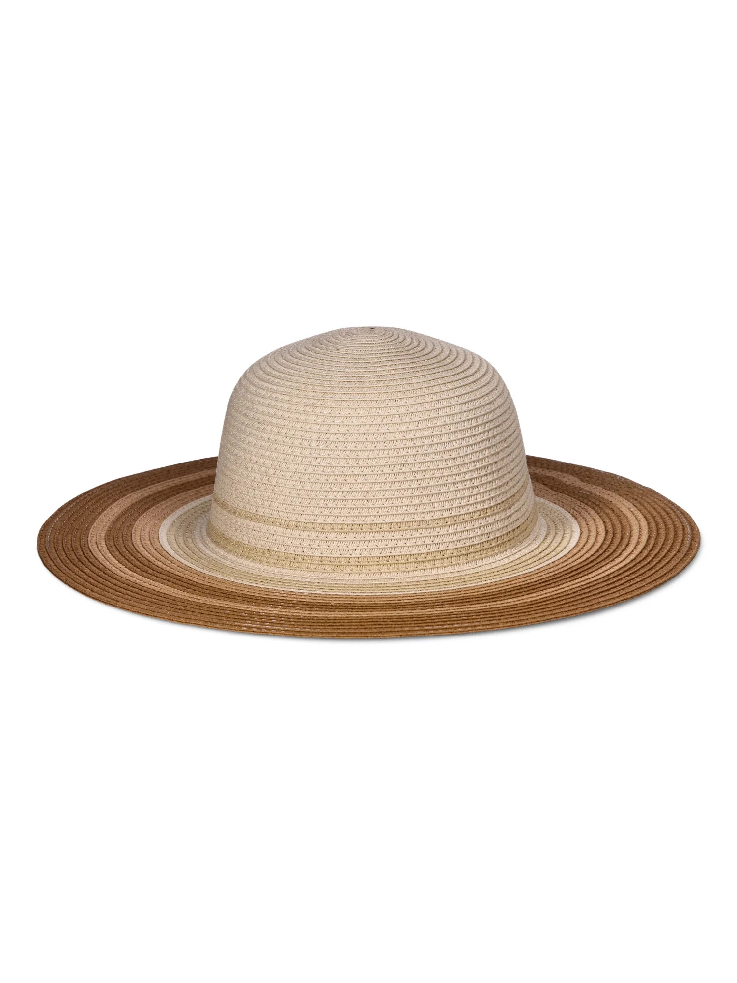 Time and Tru Women's Striped Floppy Straw Hat | Walmart (US)