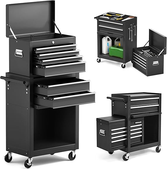 ERGOMASTER 6-Drawers Rolling Tool Chest, High Capacity Tool Storage Cabinet with Wheels and Locki... | Amazon (US)