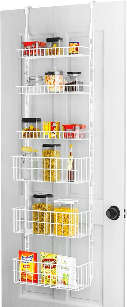 Qboid Sp Over The Door Pantry Organizer - With 6 Adjustable Shelves - Alloy Steel Metal - Hanging... | Amazon (US)
