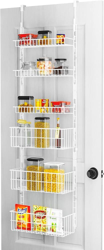 Qboid Sp Over The Door Pantry Organizer - With 6 Adjustable Shelves - Alloy Steel Metal - Hanging... | Amazon (US)