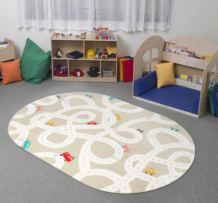 STARUIA Small Kids Rug for Kids Room, 3'x5' Washable Road Rug for Baby Nursery, Non-Slip Car Rugs... | Amazon (US)