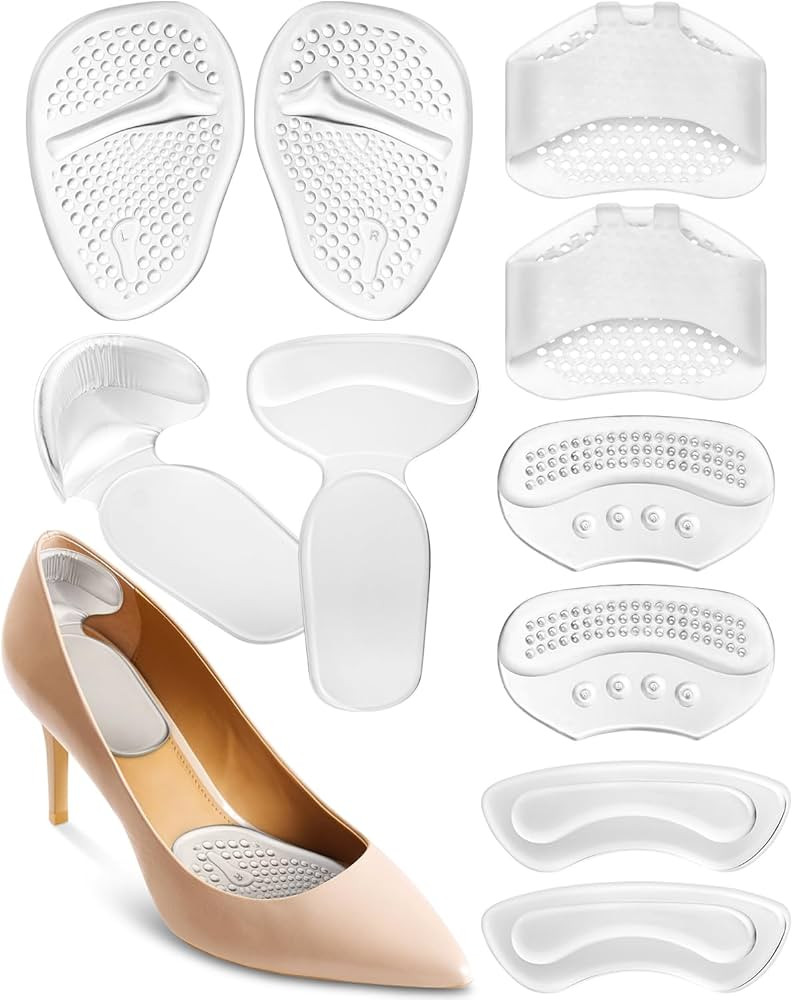 10PCS High Heel Comfort Pad Inserts, Silicone Shoe Cushion Insoles Heel Grips Liner Metatarsal Pa... | Amazon (UK)