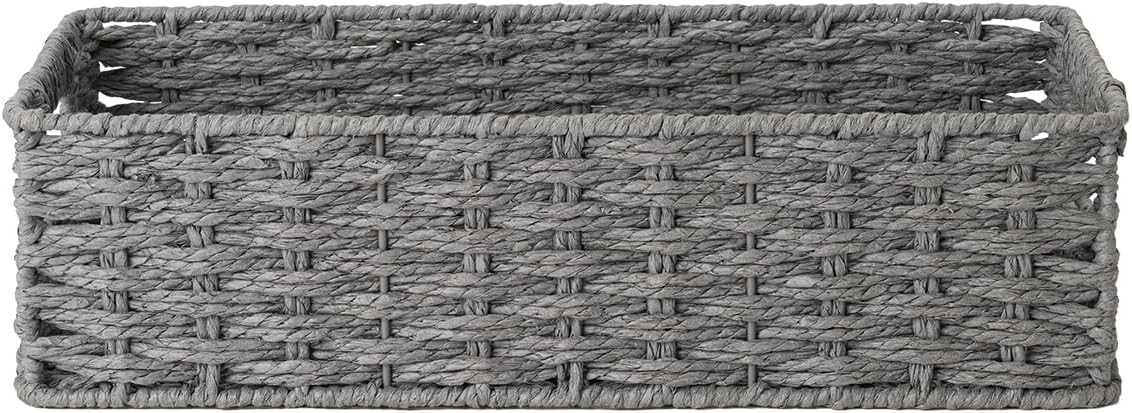 StorageWorks Toilet Paper Storage, Grey Round Paper Rope Bathroom Basket, Small Baskets for Organ... | Amazon (US)