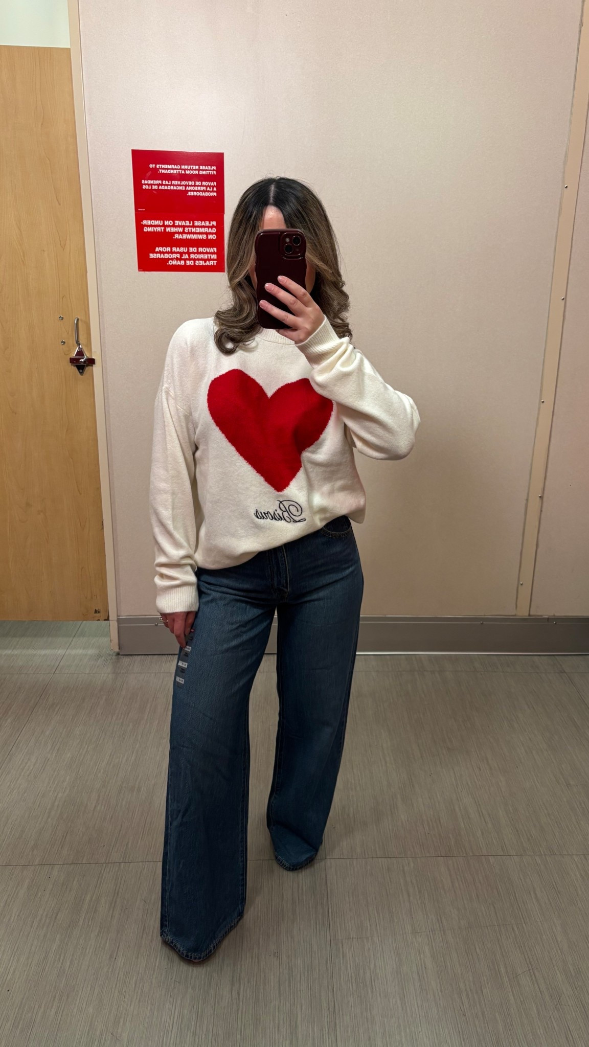 M top & 25 jeans (runs a bit long, I’m 5’2 for reference) 

#targetstyle #targettryon #tryonhaul #outfitideas #affordablestyle #outfitunder100 #momstyle #levis #levinjeans #valentineoutfit #targetlevis #targetsweaters #targetnewarrivals #targetfinds #mytargetstyle #styletip #heartsweater 

#LTKmomlife #LTKValentine #LTKSaleAlert