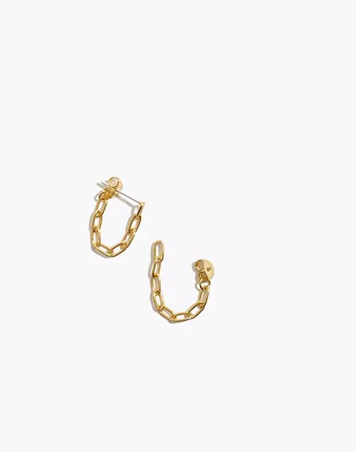Delicate Collection Demi-Fine Paperclip Chain Hoop Earrings | Madewell