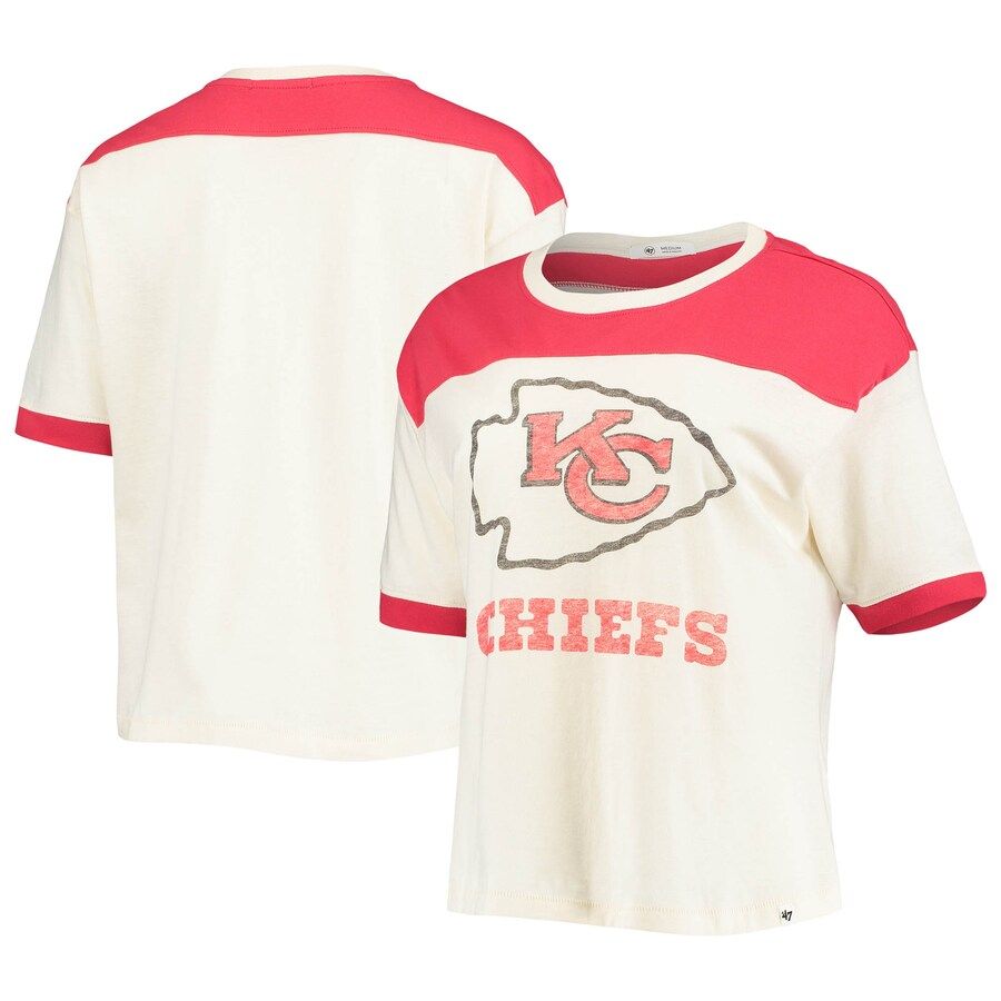Kansas City Chiefs '47 Women's Billie Cropped T-Shirt – Cream/Red | Fanatics