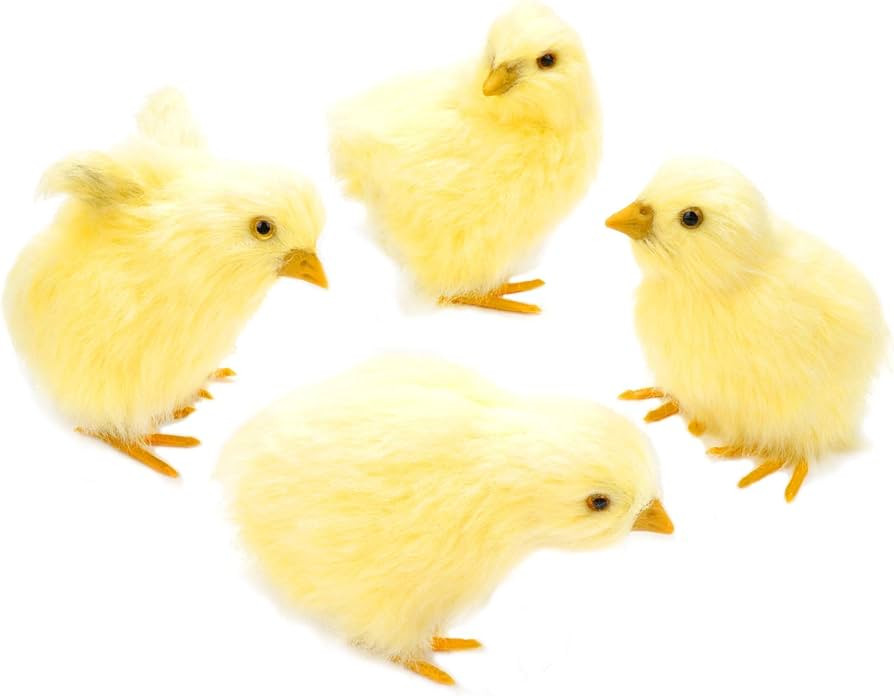 4 Pcs Realistic Plush Little Chick Figurine Lifelike Furry Animal Toy Simulated Chicken Sound Pho... | Amazon (US)