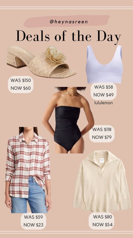 Daily deals on Sam Edelman heels, lululemon sports bra, J.Crew bathing suit, Nordstrom shirt, Abercrombie sweater 

#LTKsalealert