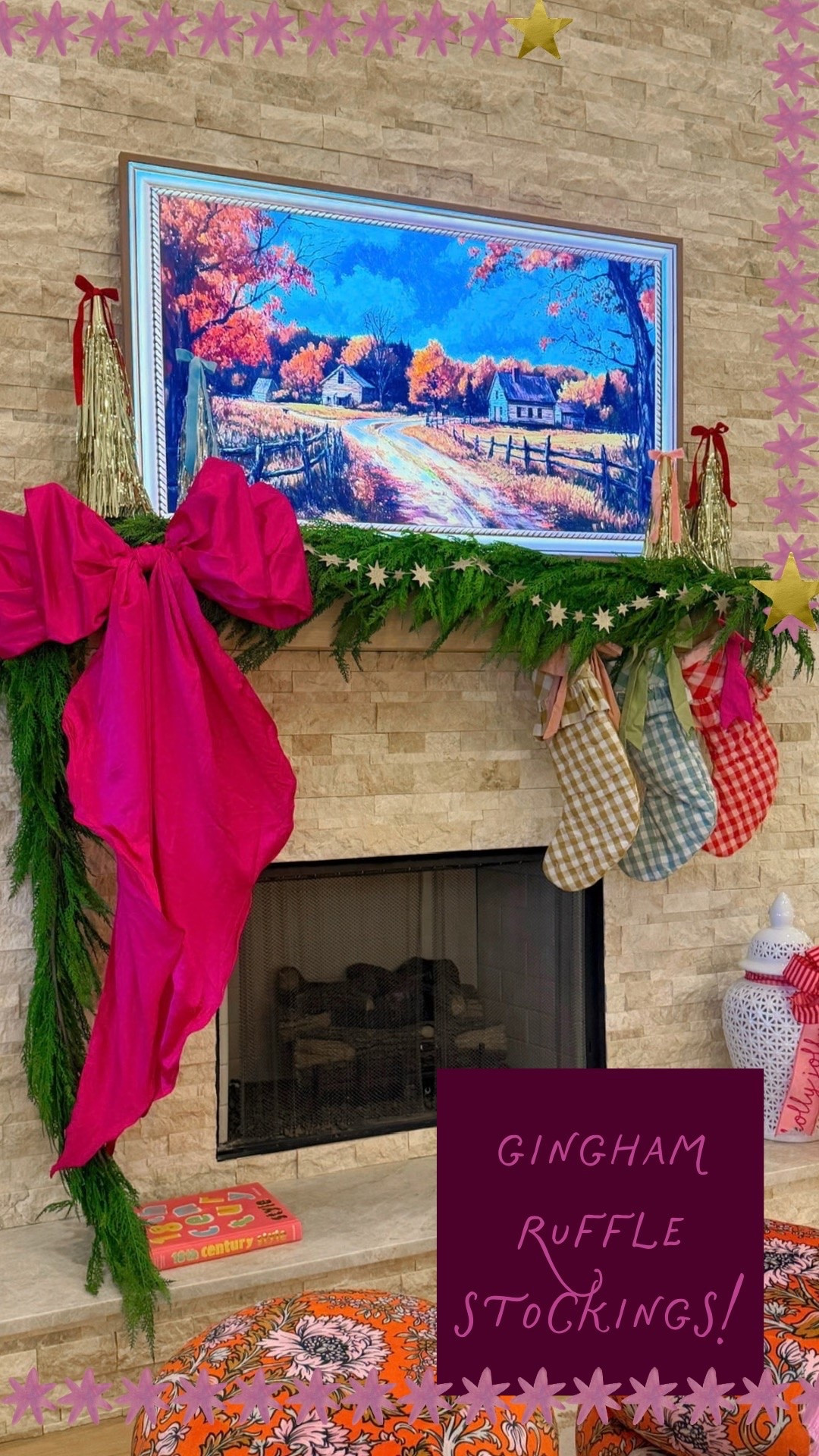 The gingham ruffle stockings!! 🎀🎄 Such a cute twist on classic Christmas stockings and perfect if you love colorful, playful holiday decor. They look so good paired with fresh-looking garland, oversized bows, and whimsical Christmas accents for the mantel!

#LTKHoliday #LTKHome #LTKSeasonal #ChristmasStockings #GinghamChristmas #ChristmasMantel #ChristmasDecor #HolidayDecor #ChristmasDecorIdeas #ColorfulChristmas #HolidayHome

#LTKHome #LTKSeasonal #LTKmomlife