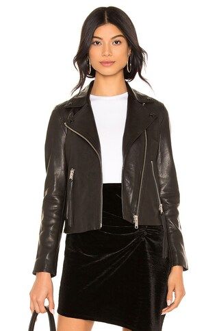 ALLSAINTS Dalby Leather Biker Jacket in Black from Revolve.com | Revolve Clothing (Global)