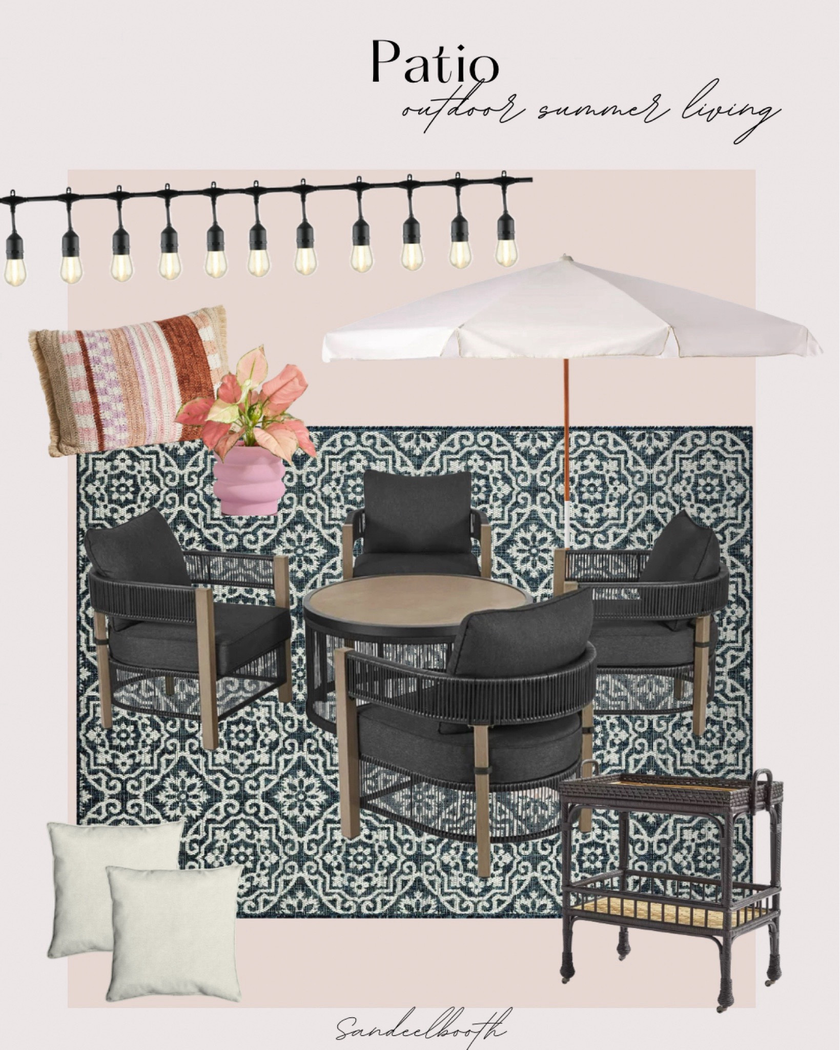 Outdoor dining set - patio - outdoor rug - outdoor throw pillows - bar cart - outdoor furniture 

#LTKFamily #LTKSeasonal #LTKHome