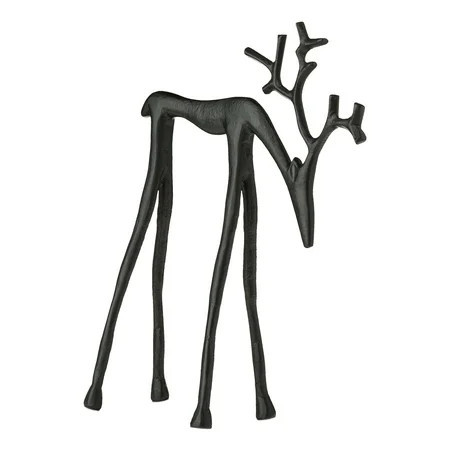 Black Metal Deer Christmas Tabletop Decor, 10 in, by Holiday Time | Walmart (US)