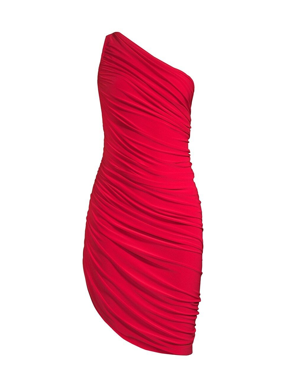 Norma Kamali Diana Ruched One-Shoulder Minidress | Saks Fifth Avenue