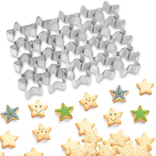 AIERSA Star Cookie Cutter, 20 Cavity Small Star Cookie Cutter, 1 Inch Mini Star Cookie Cutter, Star Shaped Cookie Cutter, Metal Tiny Star Cookie Cutter for Food | Amazon (US)