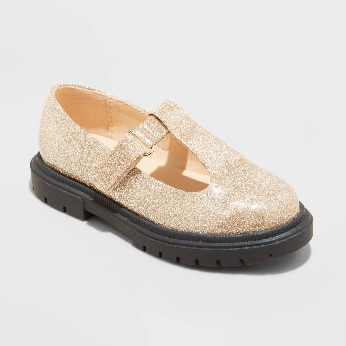 Toddler Girls' Londyn Lug Sole Mary Jane Shoes - Cat & Jack™ Gold | Target
