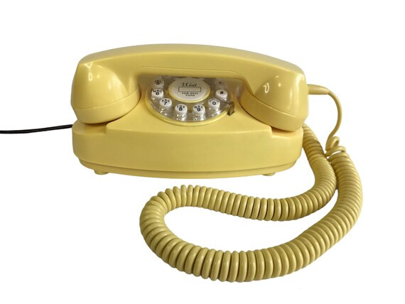 Vintage Crossly Yellow Rotary Style Push Button Princess Style - Etsy | Etsy (US)